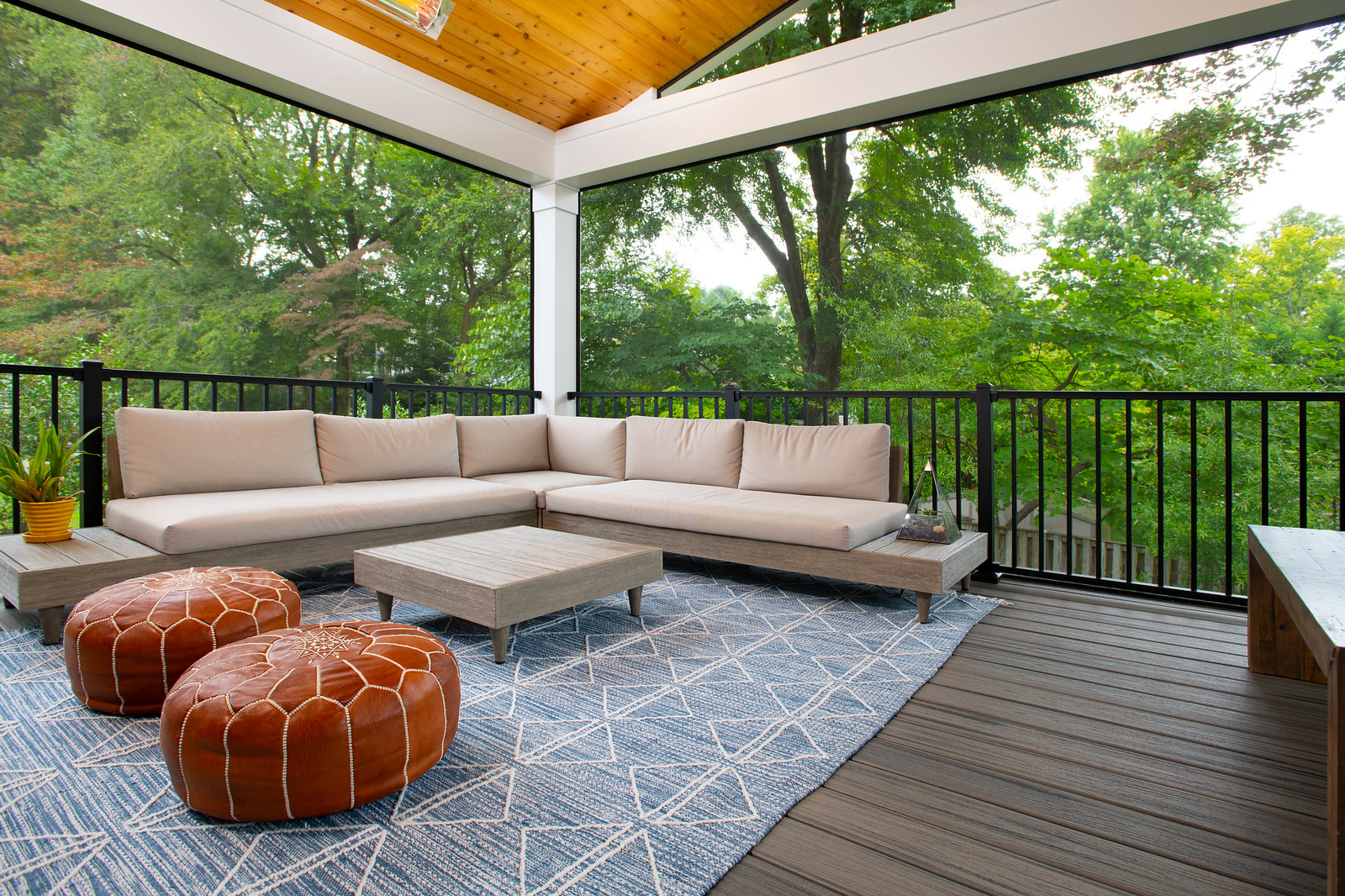 Falls Church Gable Roof screened Porch w Grilling Deck